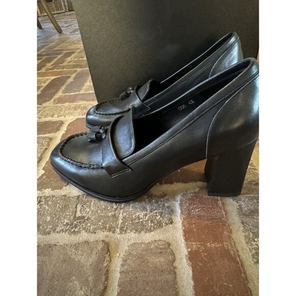 Giao Deen Leather Mid High Block Heel Square Toe Tassel Dress Pumps EU 42 /US 11 - Picture 6 of 14